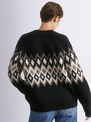 Albaray Chunky Fair Isle Black Jumper - Image 2 of 4
