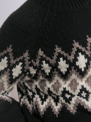 Albaray Chunky Fair Isle Black Jumper - Image 3 of 4