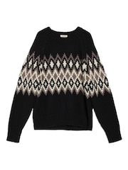 Albaray Chunky Fair Isle Black Jumper - Image 4 of 4