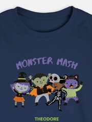 Personalised Navy 'Monster Mash' Graphic T-Shirt By Stitchstyle - Image 4 of 5
