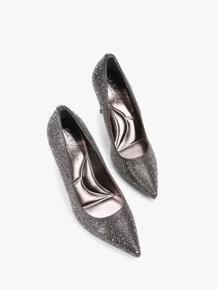 Carvela Grey Heatseal Court Shoes - Image 2 of 4