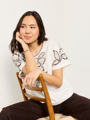 FatFace Hazel Ivory Embroidered Blouse - Image 5 of 6