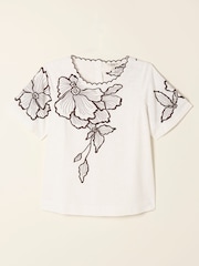 FatFace Hazel Ivory Embroidered Blouse - Image 6 of 6