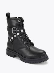 Carvela Headline Combat Coin Black Boots - Image 2 of 4