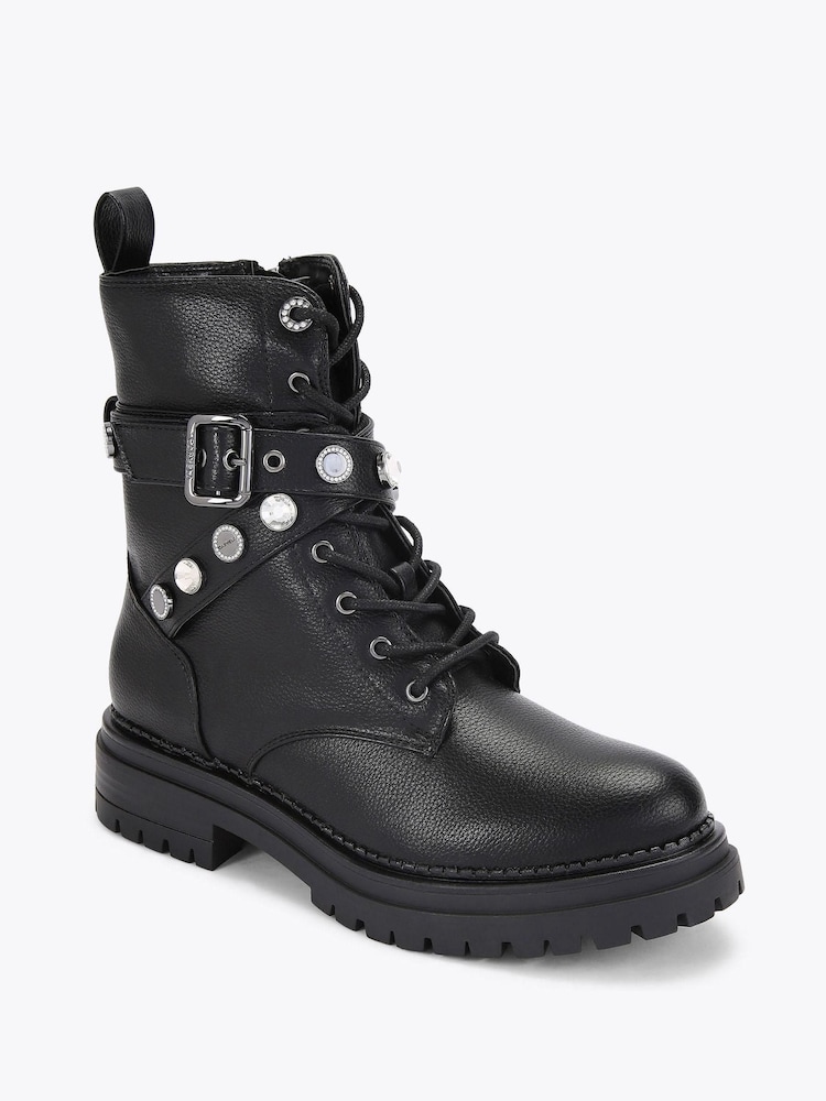 Carvela Headline Combat Coin Black Boots - Image 2 of 4 Carvela Headline Combat Coin Black Boots - Image 2 of 4