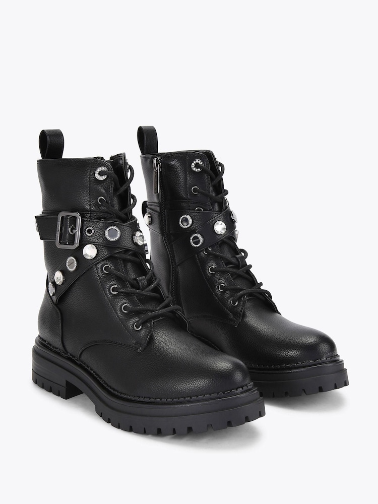 Carvela Headline Combat Coin Black Boots - Image 4 of 4 Carvela Headline Combat Coin Black Boots - Image 4 of 4