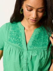 FatFace Letty Green Embroidered Blouse - Image 3 of 6