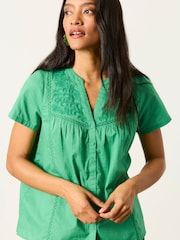FatFace Letty Green Embroidered Blouse - Image 4 of 6