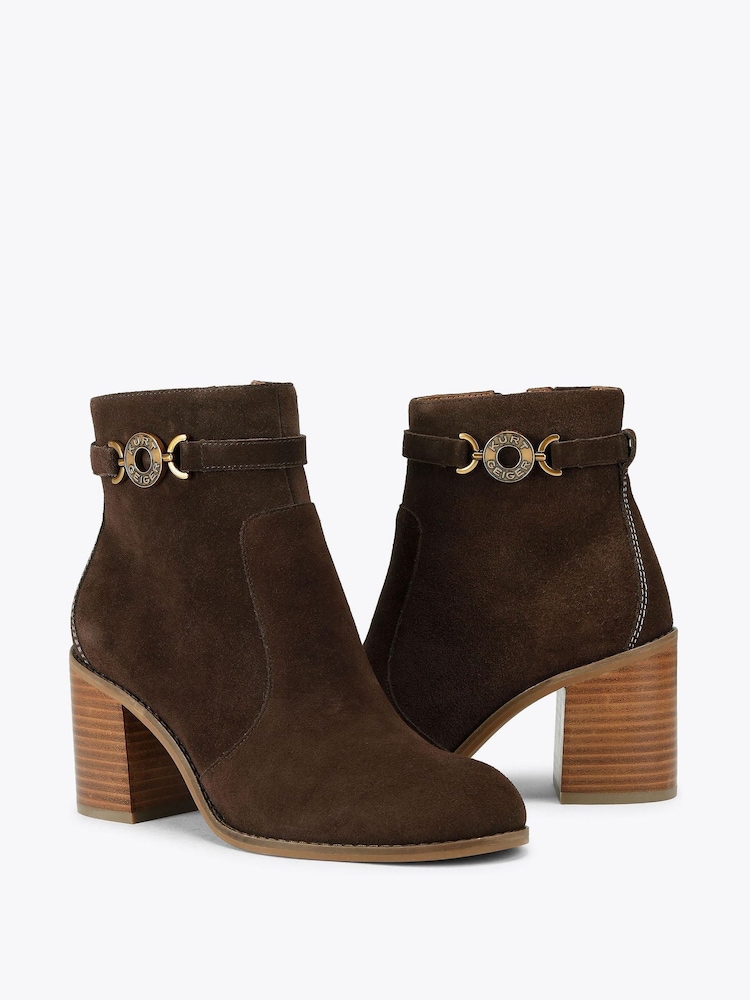 Kurt Geiger London Bromley Block Heel Brown Boots - Image 2 of 4