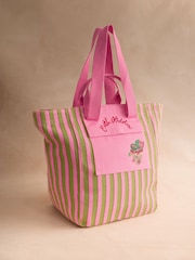 Cath Kidston Green Stripe Large Market Tote Bag - Image 1 of 3