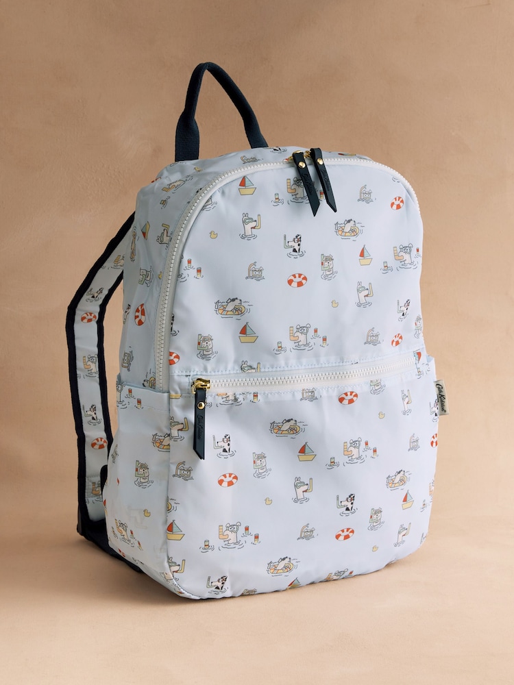 Cath Kidston Blue Stanley Dog Print Foldaway Backpack - Image 1 of 4 Cath Kidston Blue Stanley Dog Print Foldaway Backpack - Image 1 of 4