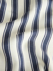 Blue/Ecru Stripe Pull On Tapered Trousers With Linen - Image 3 of 3