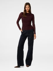 Forever New Red Raegan Ruched Mesh Top - Image 5 of 5