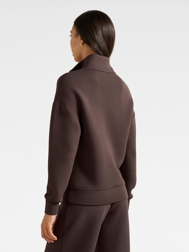 Forever New Brown Lya Lounge Satin Trim Jumper - Image 2 of 5 Forever New Brown Lya Lounge Satin Trim Jumper - Image 2 of 5