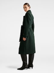 Forever New Green Cara Double Breasted Wrap Coat - Image 2 of 5