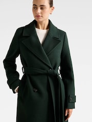 Forever New Green Cara Double Breasted Wrap Coat - Image 3 of 5