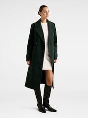 Forever New Green Cara Double Breasted Wrap Coat - Image 4 of 5