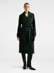Forever New Green Cara Double Breasted Wrap Coat - Image 5 of 5