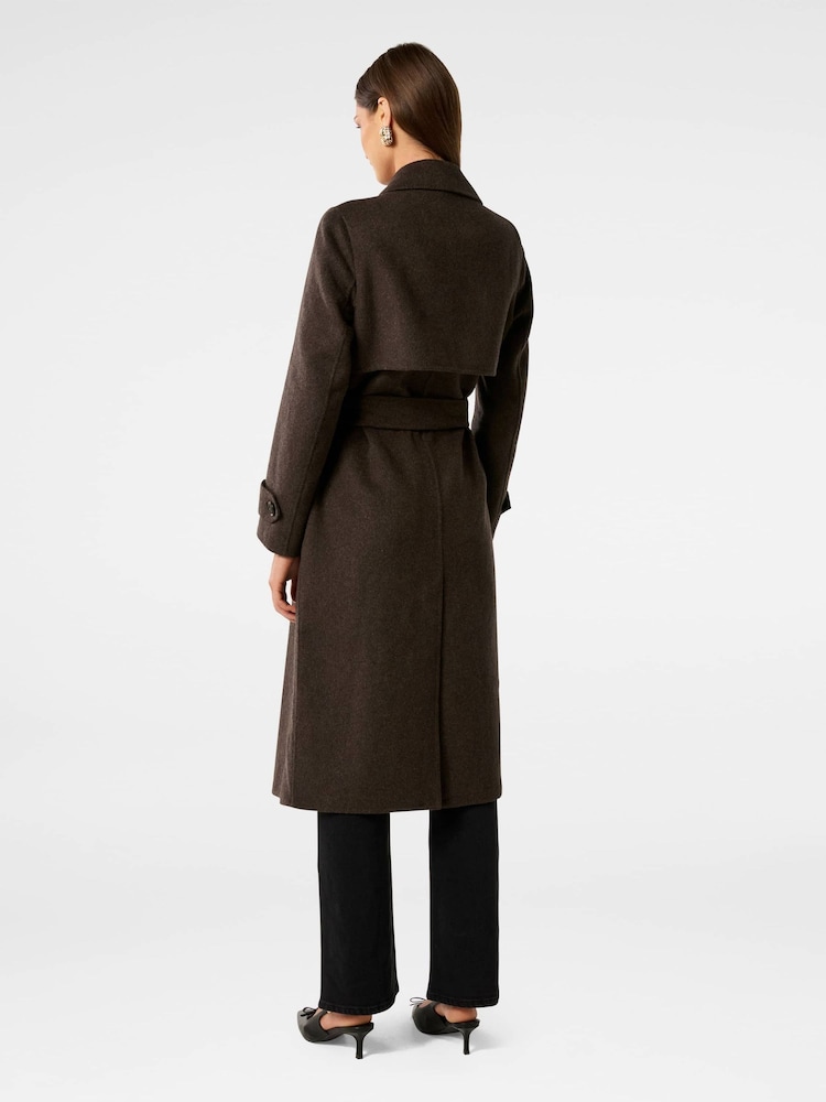 Forever New Brown Elise Felled Trench Coat - Image 2 of 5 Forever New Brown Elise Felled Trench Coat - Image 2 of 5