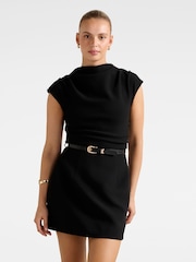 Forever New Black Natalie 2-In-1 Mini Dress - Image 1 of 5