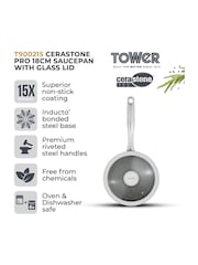 Tower Graphite Cerastone Pro 18cm Saucepan with Glass Lid - Image 2 of 12