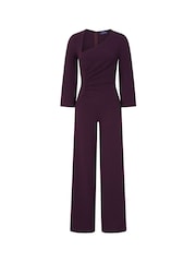 Hot Squash Purple Ruched Jumpsuit with Sleeves - Image 7 of 7