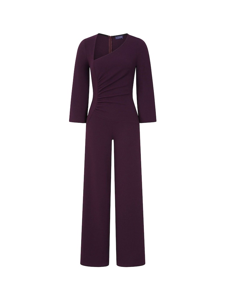Hot Squash Purple Ruched Jumpsuit with Sleeves - Image 7 of 7