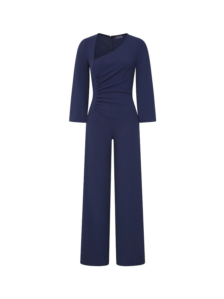 Hot Squash Blue Ruched Jumpsuit with Sleeves - Image 7 of 7 Hot Squash Blue Ruched Jumpsuit with Sleeves - Image 7 of 7