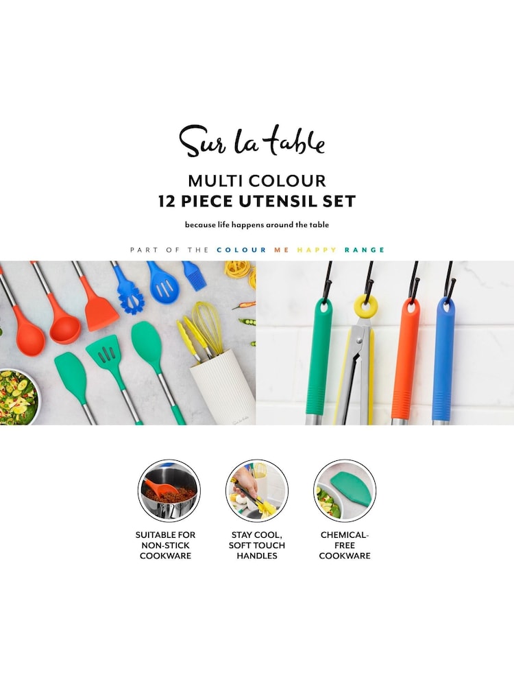 Sur La Table Assorted Colours Me Happy 12 Piece Utensil Set - Image 2 of 9