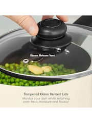 Swan 3 Piece Cream Townhouse Saucepan Set - Image 5 of 9