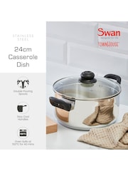 Swan Stainless Steel Casserole Dish 24cm - Image 2 of 9