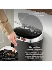 Swan Black Townhouse 50L Square Sensor Bin - Image 2 of 7