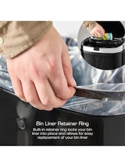 Swan Black Townhouse 50L Square Sensor Bin - Image 3 of 7