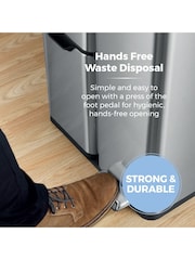 Tower Stainless Steel 60L 3 Compartments Pedal Bin - Image 4 of 8