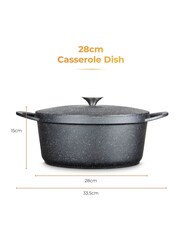 Tower Black 28cm Casserole Dish with Aluminium Lid - Image 9 of 12