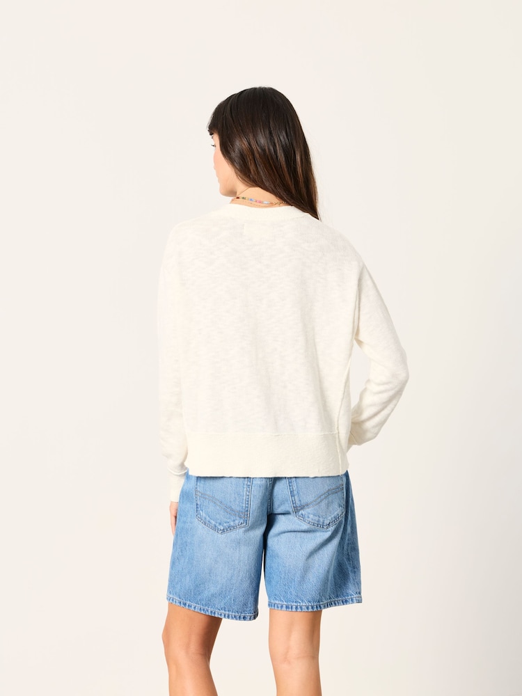 FatFace Suzie White Knitted Cardigan - Image 2 of 5