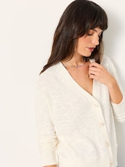 FatFace Suzie White Knitted Cardigan - Image 3 of 5