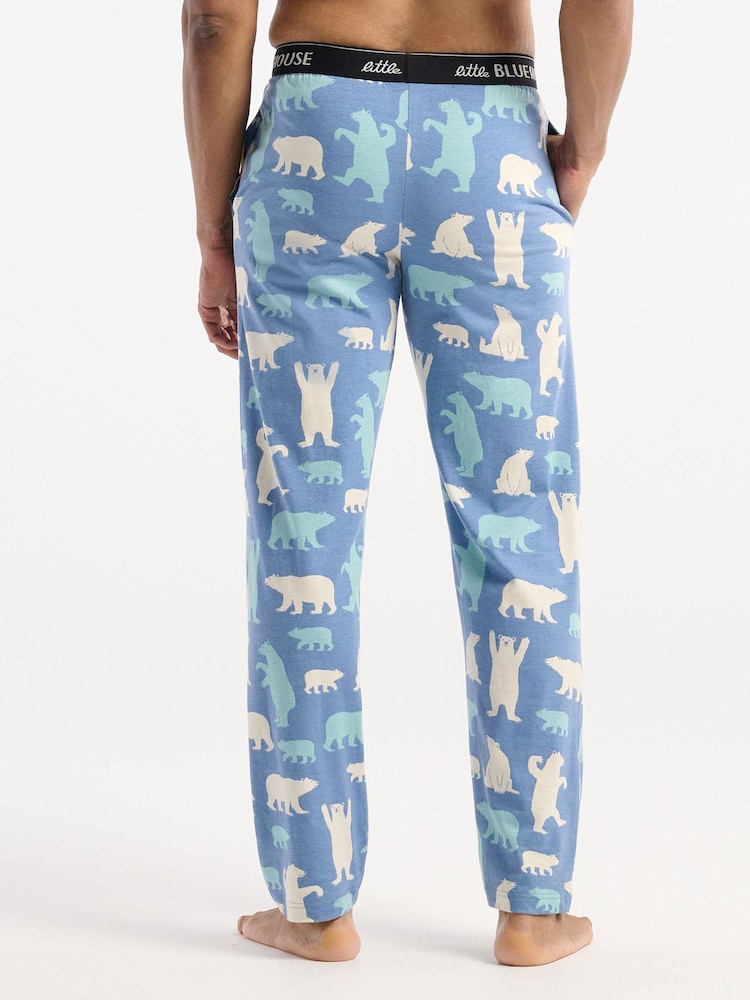 Hatley Blue Polar Bears Mens Pyjama Pants - Image 2 of 4 Hatley Blue Polar Bears Mens Pyjama Pants - Image 2 of 4