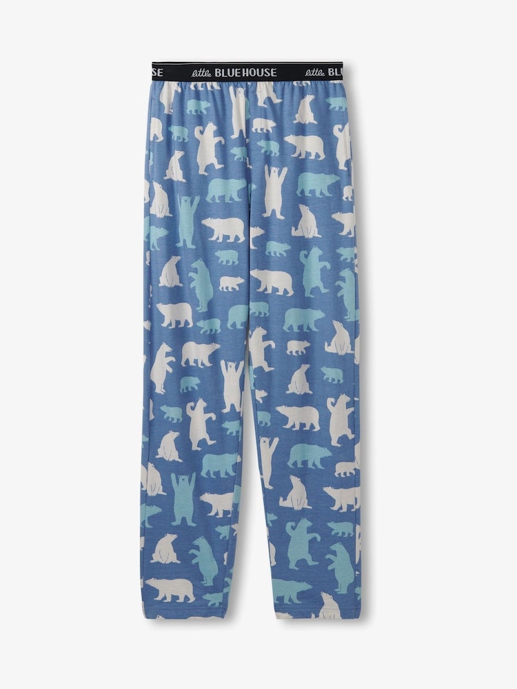Hatley Blue Polar Bears Mens Pyjama Pants - Image 4 of 4 Hatley Blue Polar Bears Mens Pyjama Pants - Image 4 of 4