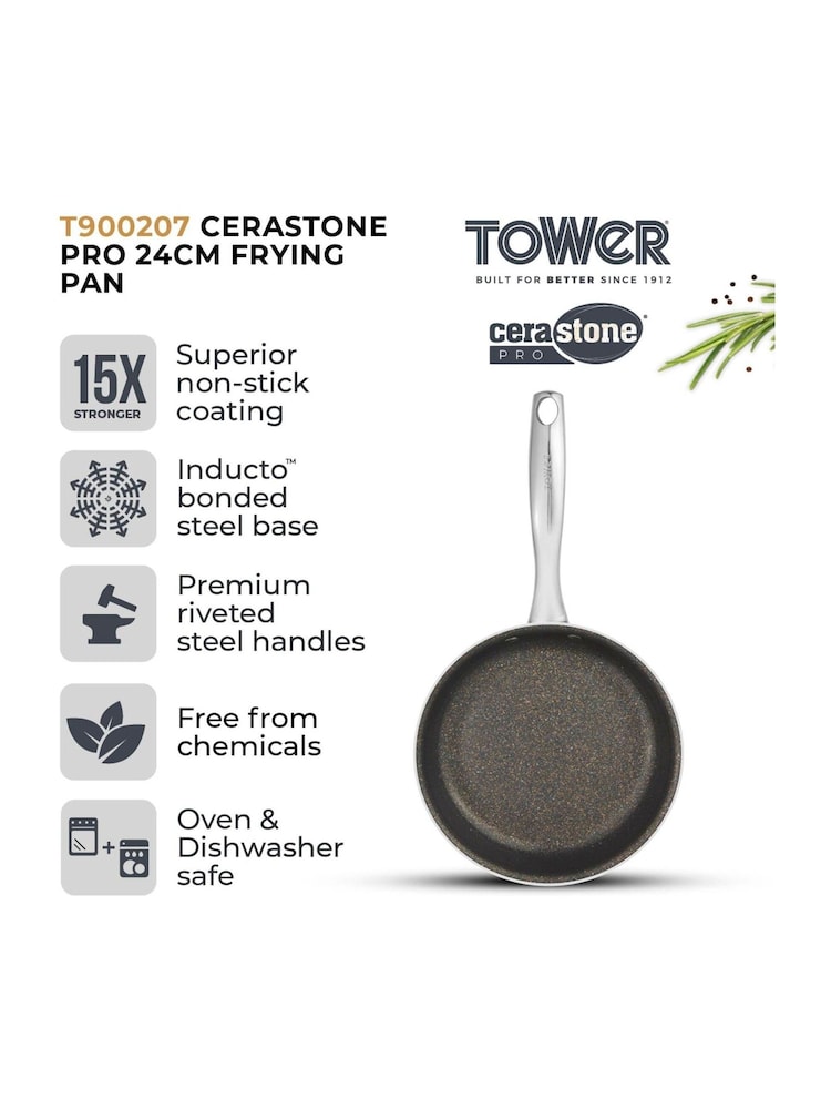 Tower Graphite Cerastone Pro 24cm Frying Pan - Image 2 of 12