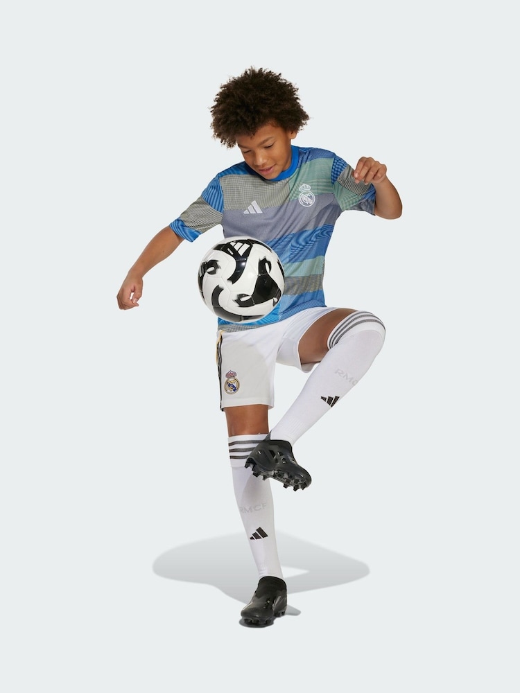 adidas Blue Real Madrid 25/26 Pre-Match Jersey - Image 1 of 5 adidas Blue Real Madrid 25/26 Pre-Match Jersey - Image 1 of 5