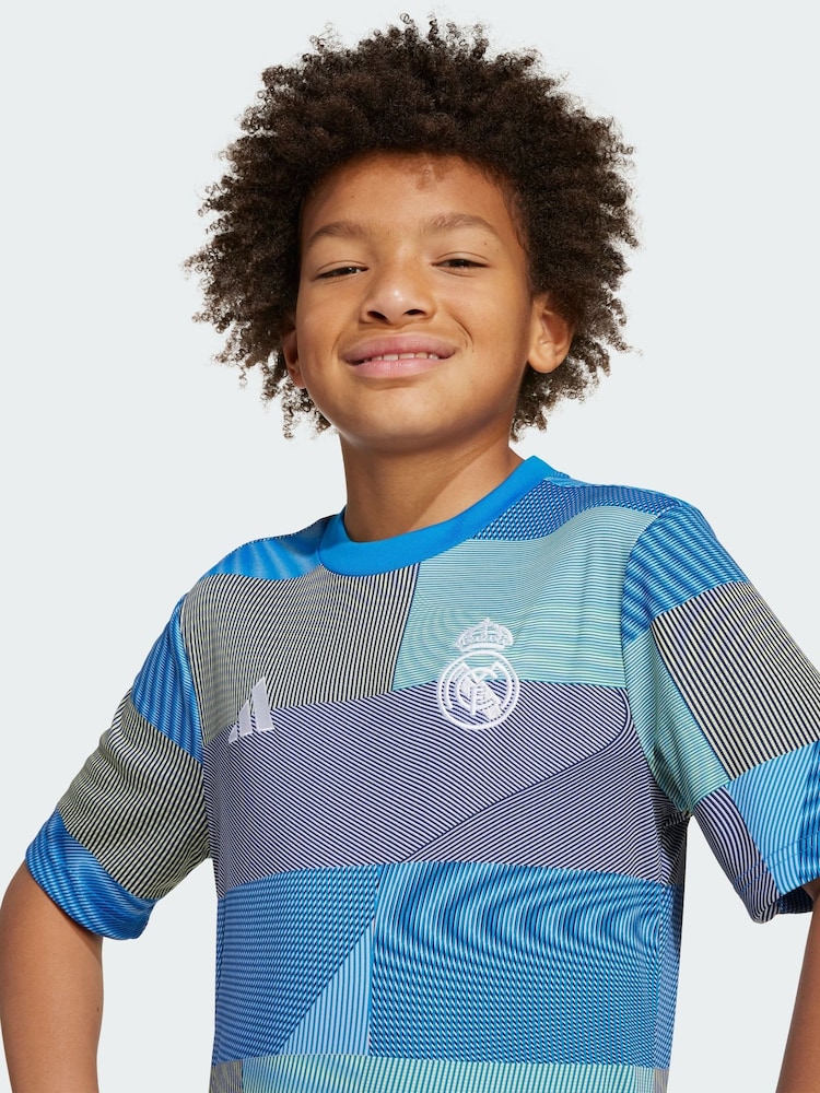 adidas Blue Real Madrid 25/26 Pre-Match Jersey - Image 2 of 5 adidas Blue Real Madrid 25/26 Pre-Match Jersey - Image 2 of 5