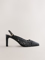 Black Forever Comfort Weave Slingback Heels - Image 1 of 5