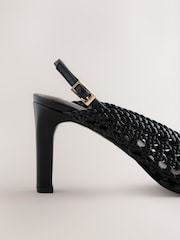 Black Forever Comfort Weave Slingback Heels - Image 5 of 5