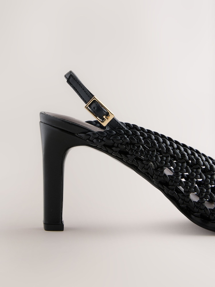 Black Forever Comfort Weave Slingback Heels - Image 5 of 5