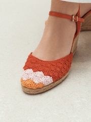 Red Forever Comfort Closed Toe Crochet Wedges - Image 3 of 4