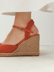 Red Forever Comfort Closed Toe Crochet Wedges - Image 4 of 4