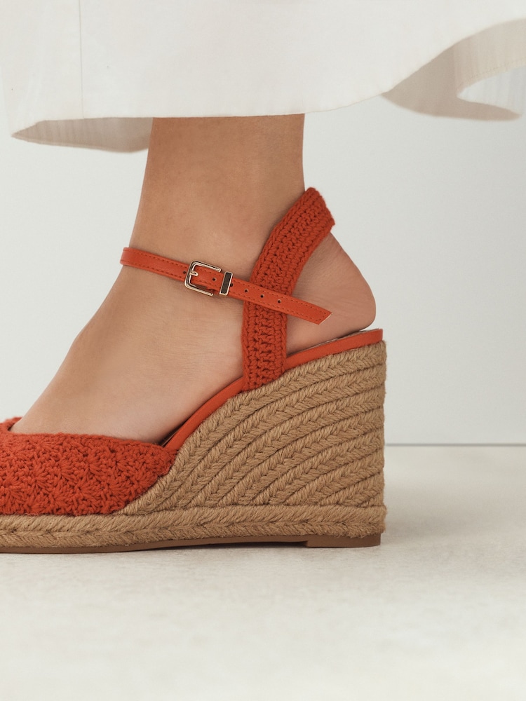 Red Forever Comfort Closed Toe Crochet Wedges - Image 4 of 4