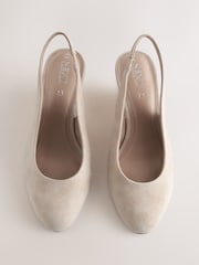 Nude Forever Comfort® Leather Closed Toe Slingback Wedges - Image 1 of 10