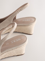 Nude Forever Comfort® Leather Closed Toe Slingback Wedges - Image 9 of 10
